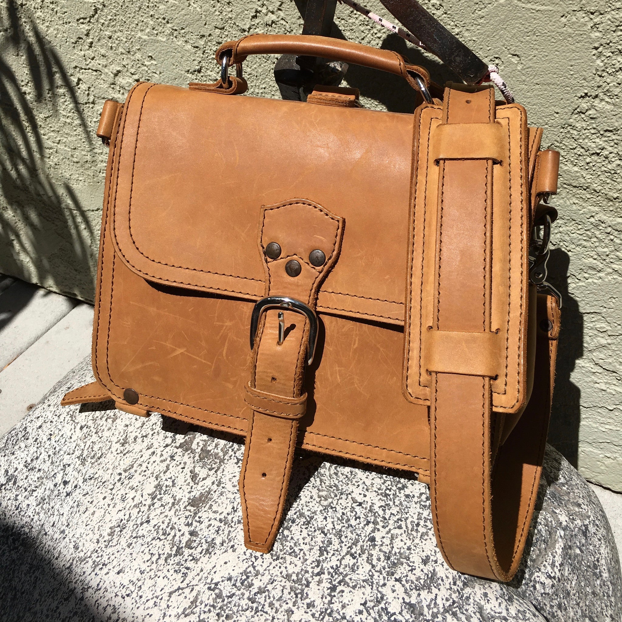 Saddleback Leather Company Tan Leather Tobacco Small Shoulder Bag