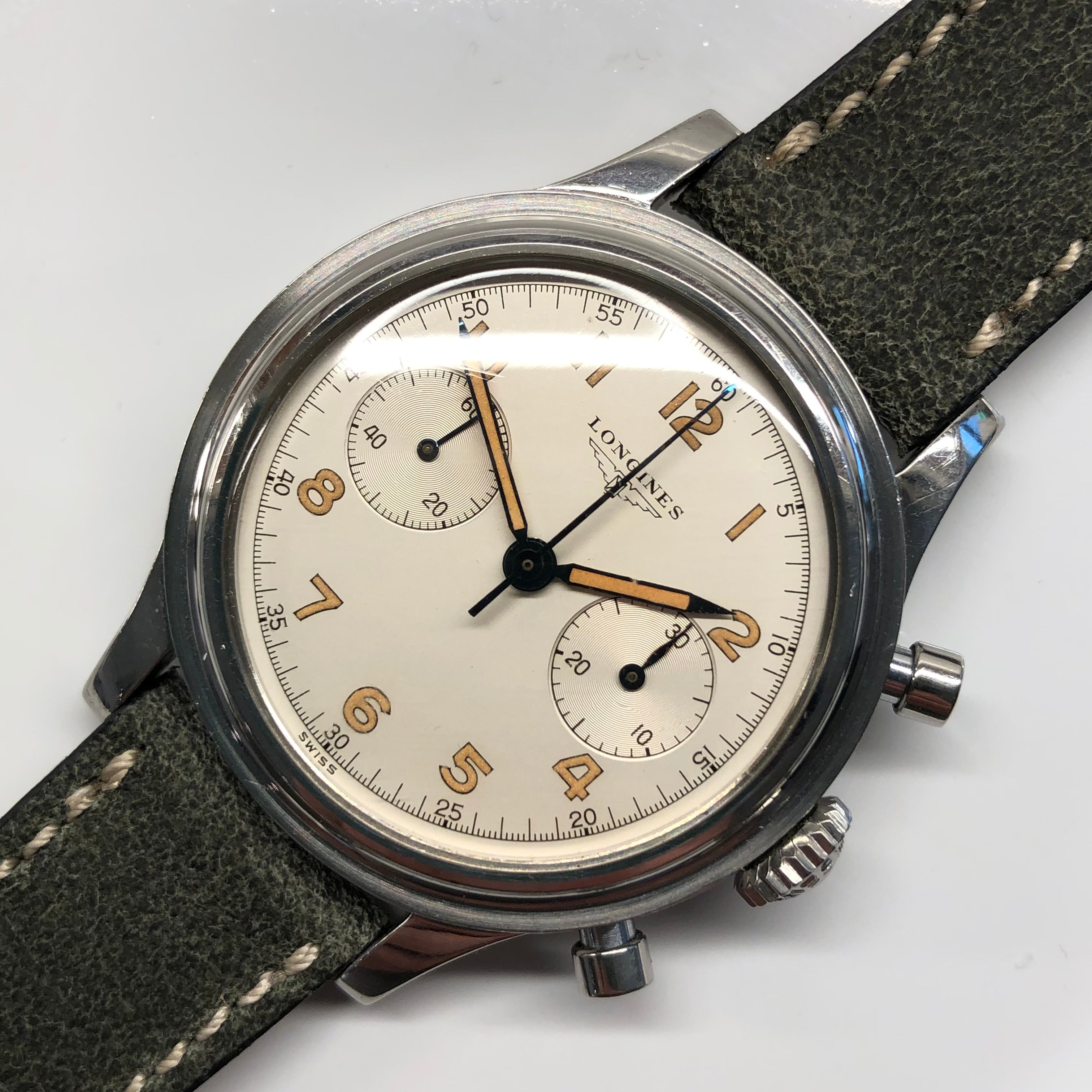 1960 Longines 6474 Stainless Steel 30CH Chronograph Telephone