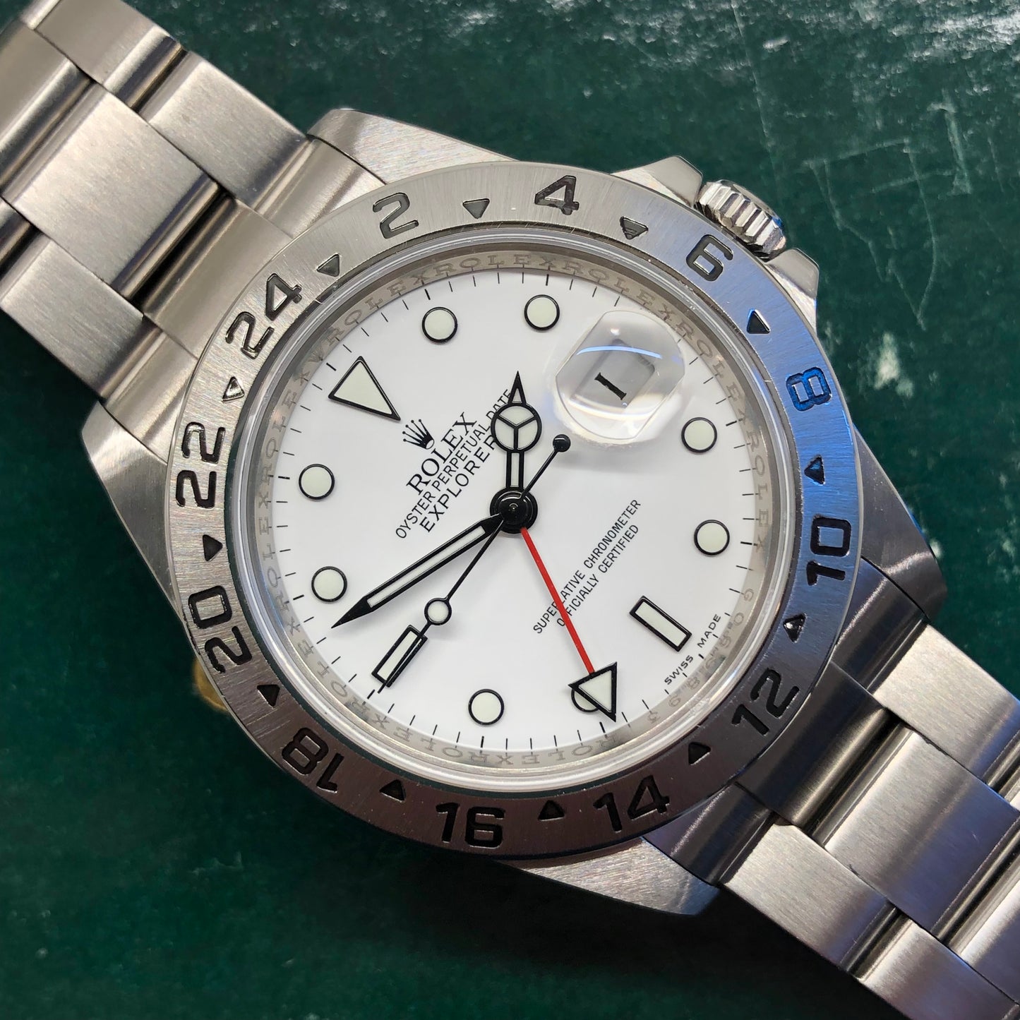 2010 Rolex Explorer II 16570 White Dial Caliber 3186 Oyster Perpetual Steel Wristwatch - HASHTAGWATCHCO