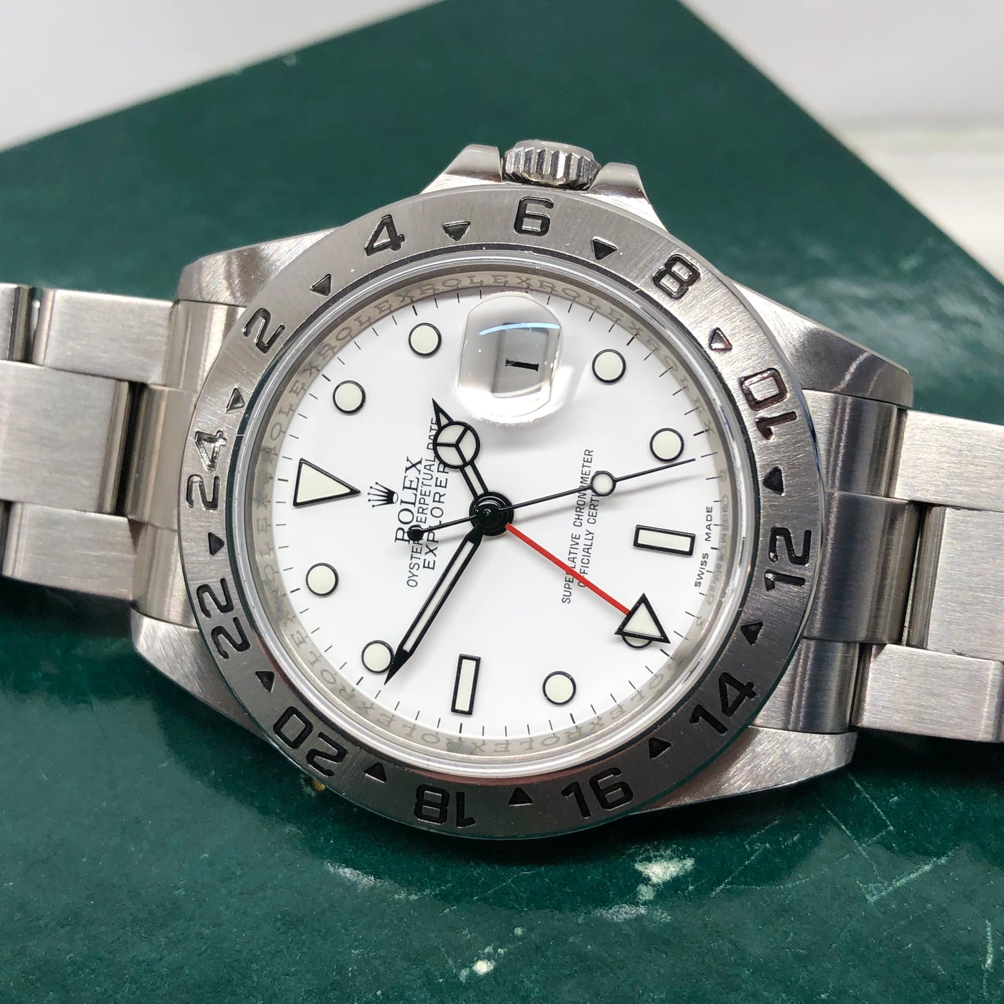 2010 Rolex Explorer II 16570 White Dial Caliber 3186 Oyster Perpetual Steel Wristwatch - HASHTAGWATCHCO