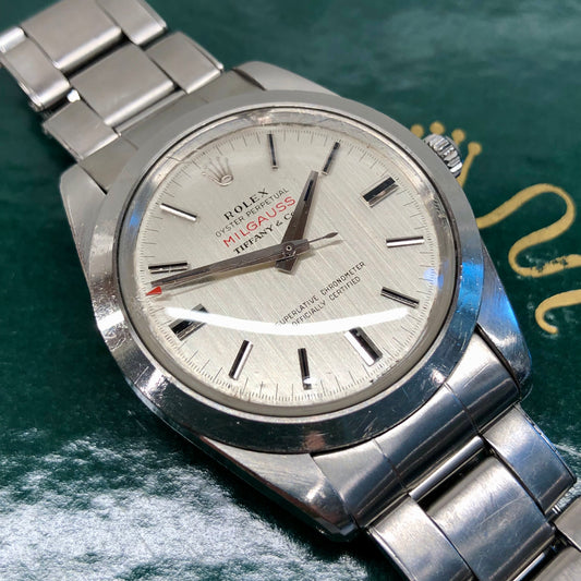 1964 Rolex Milgauss 1019 Tiffany & Co. CERN Dial Stainless Steel Wristwatch - Hashtag Watch Company