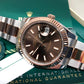 2024 Rolex Datejust 126331 Chocolate Rose Gold Fluted 41mm Two Tone Oyster Wristwatch with Box and Papers