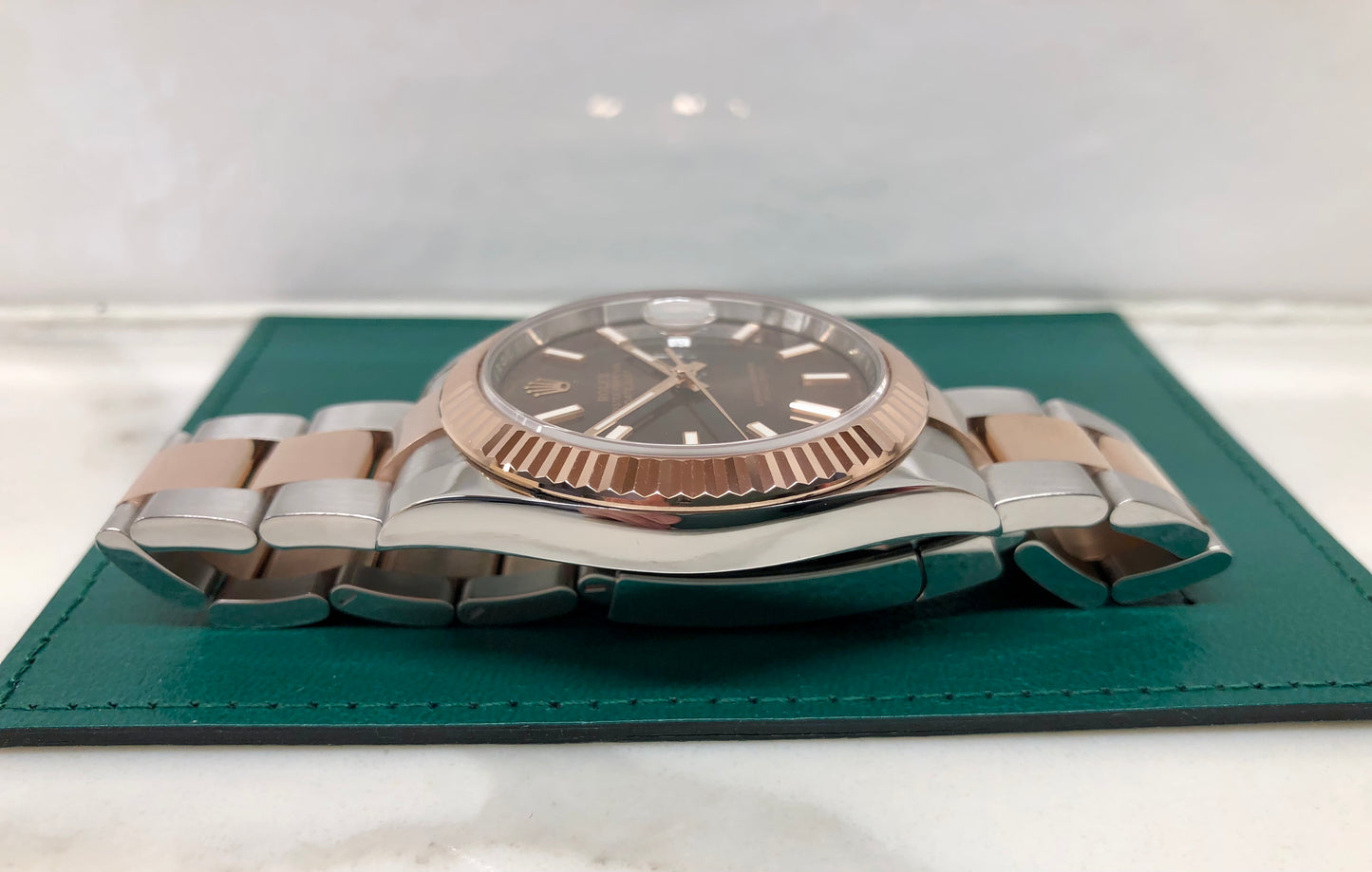 2024 Rolex Datejust 126331 Chocolate Rose Gold Fluted 41mm Two Tone Oyster Wristwatch with Box and Papers