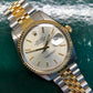 1987 Rolex Datejust 16013 Silver Stick Dial Two Tone Jubilee Automatic Wristwatch - Hashtag Watch Company