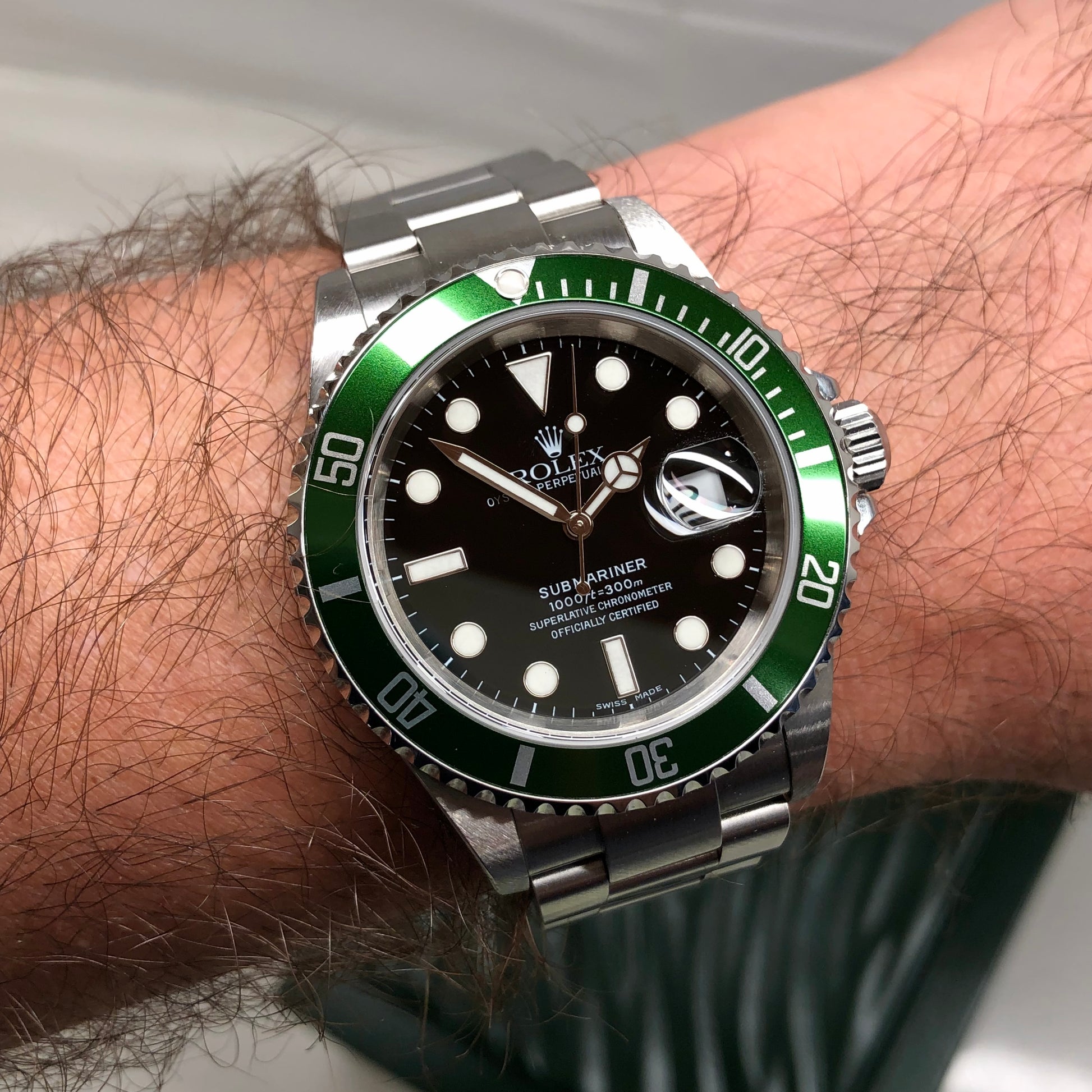 Rolex Submariner Green 50th Anniversary Flat 4 Men's Watch 16610LV