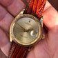 1973 Rolex Date 1512 Zephyr Oyster Perpetual Crosshair 14K Yellow Gold Wristwatch Unpolished