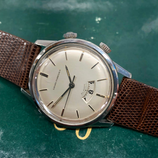 1960s Girard Perregaux Alarm 7742Y Stainless Steel Wristwatch