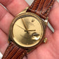 1973 Rolex Date 1512 Zephyr Oyster Perpetual Crosshair 14K Yellow Gold Wristwatch Unpolished