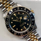 1982 Rolex GMT MASTER 16753 Black Nipple Two Tone Jubilee Wristwatch