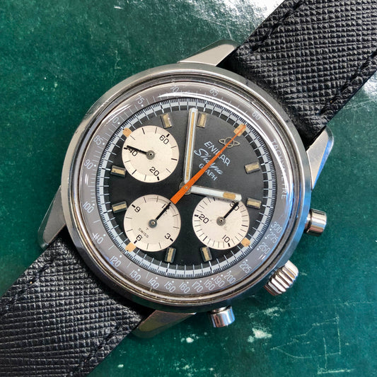 1960s Enicar Sherpa Graph Mk IV 072-02-01 Valjoux 72 Chronograph Wristwatch