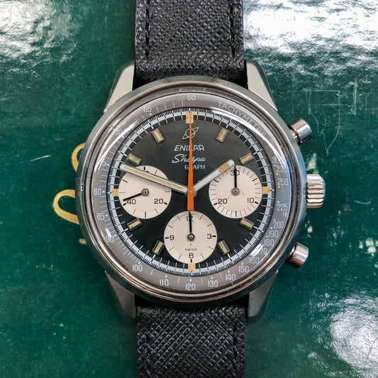 1960s Enicar Sherpa Graph Mk IV 072-02-01 Valjoux 72 Chronograph Wristwatch