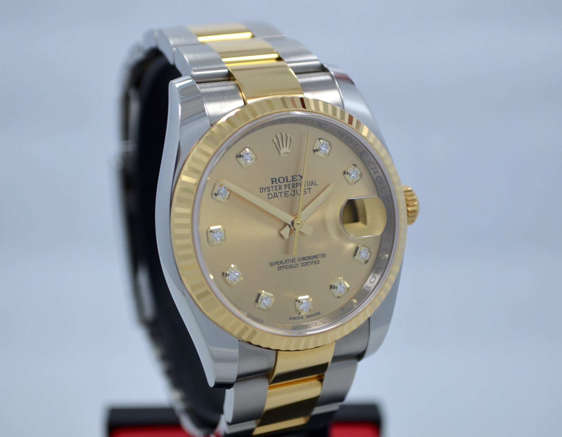 Rolex Datejust 116233 Champagne Diamond Oyster Two Tone Steel Gold Watch 2015 - Hashtag Watch Company