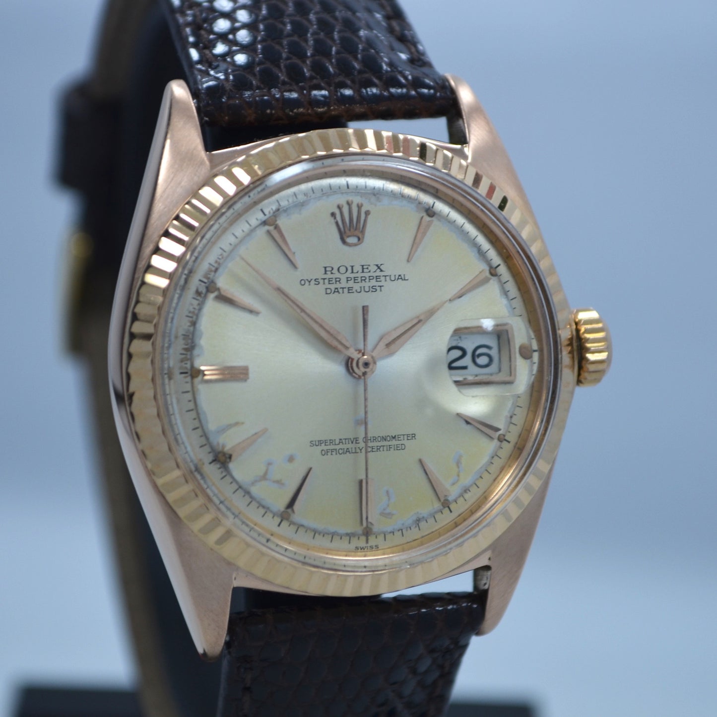 Vintage Rolex Datejust 1601 Oyster Perpetual 18K Rose Gold 1959 Wristwatch - Hashtag Watch Company