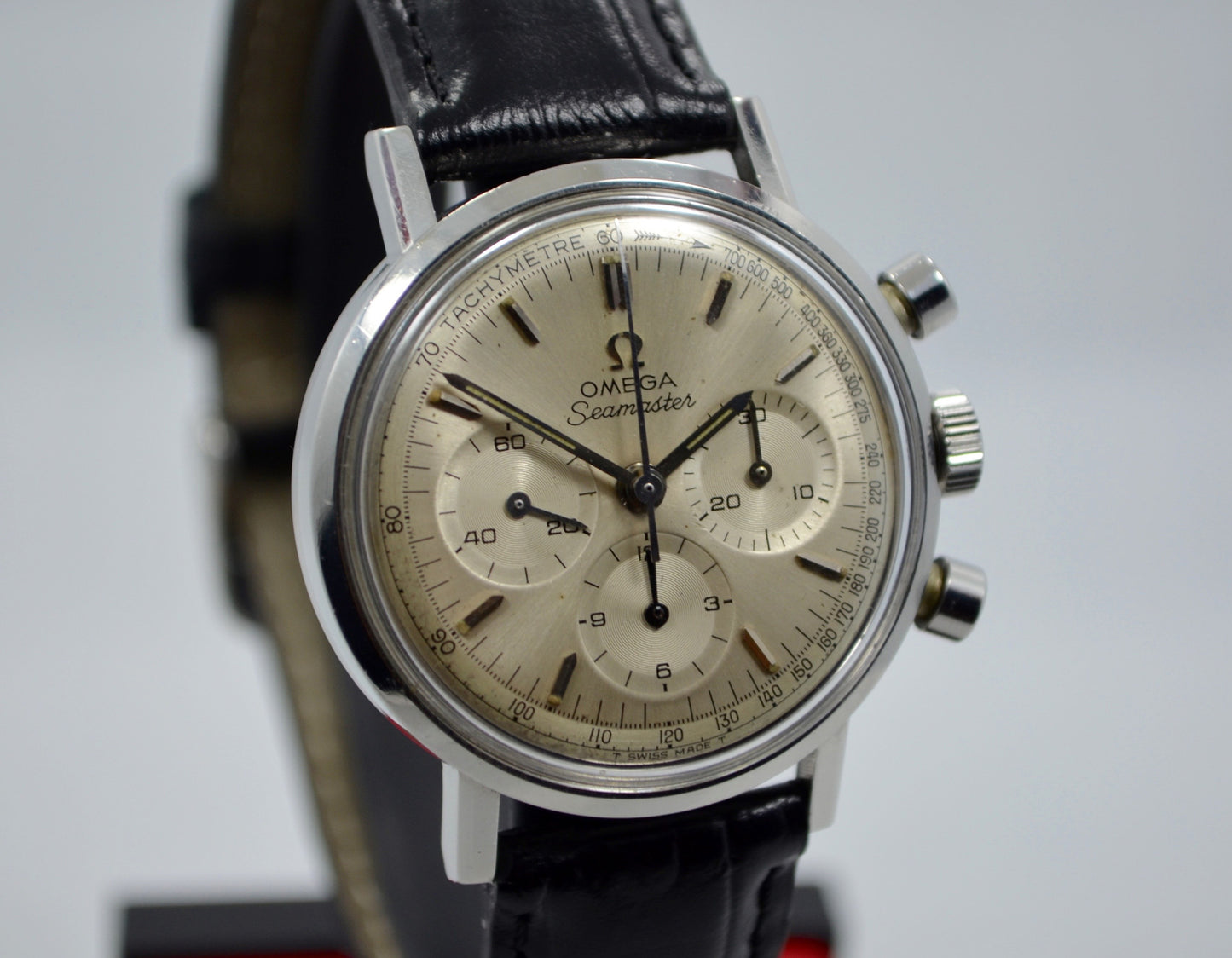 Vintage Omega Seamaster Steel Chronograph Cal. 321 144.005 1967 Watch Box Papers - Hashtag Watch Company