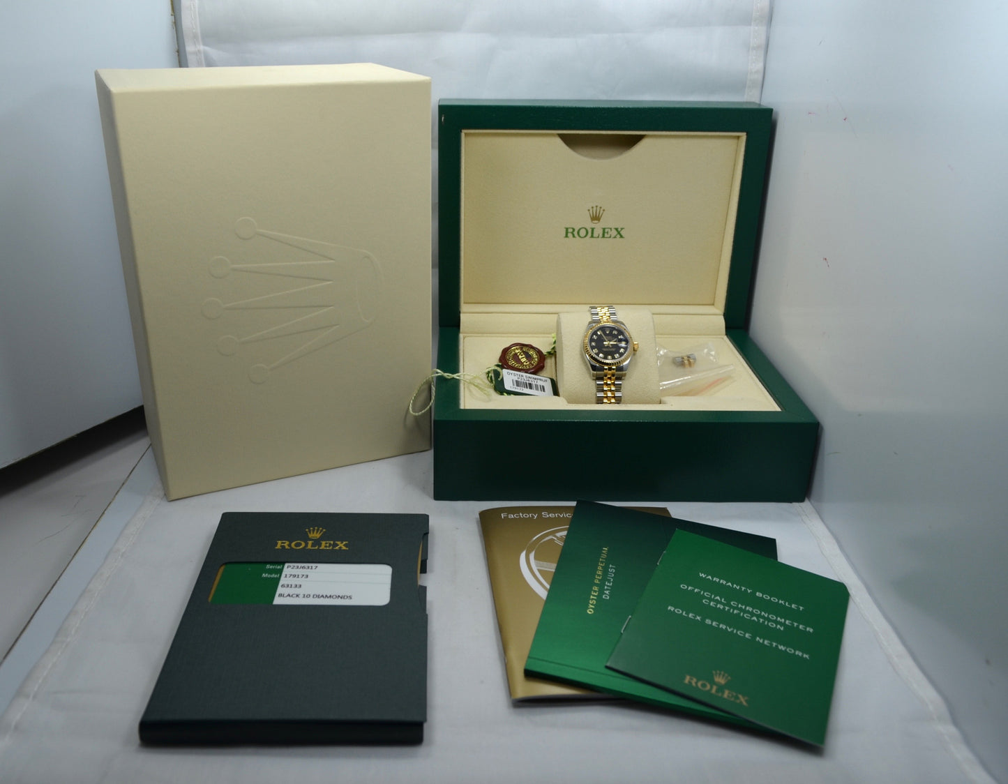 Rolex Datejust 179173 Ladies Diamond Dial Two Tone Steel Gold Random Serial Wristwatch - Hashtag Watch Company