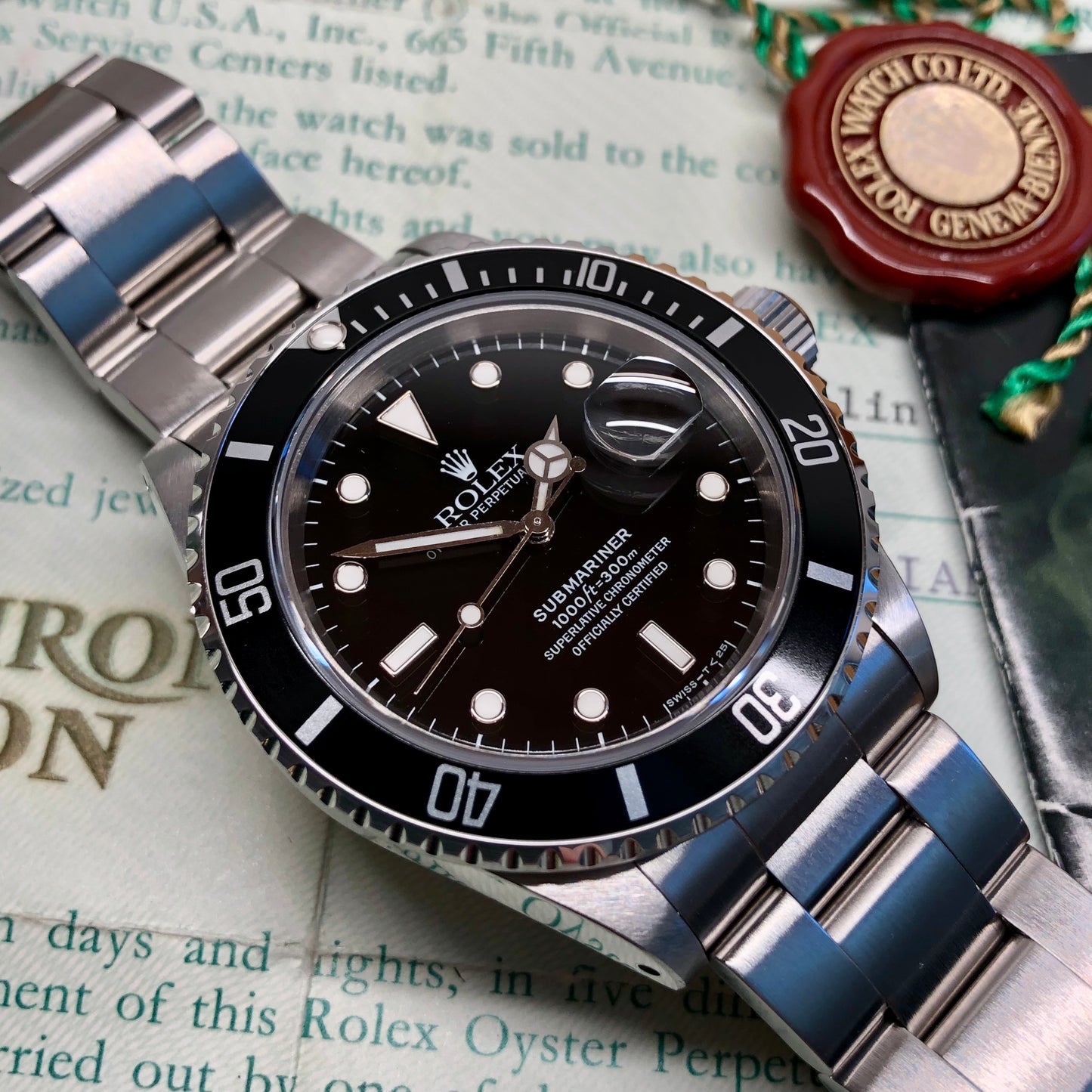 1995 Rolex 16610 Submariner Date Tritium Steel Wristwatch with Box and Papers - Hashtag Watch Company