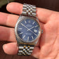 1985 Vintage Rolex Datejust 16030 Steel Blue Engine Turned Automatic Wristwatch - Hashtag Watch Company