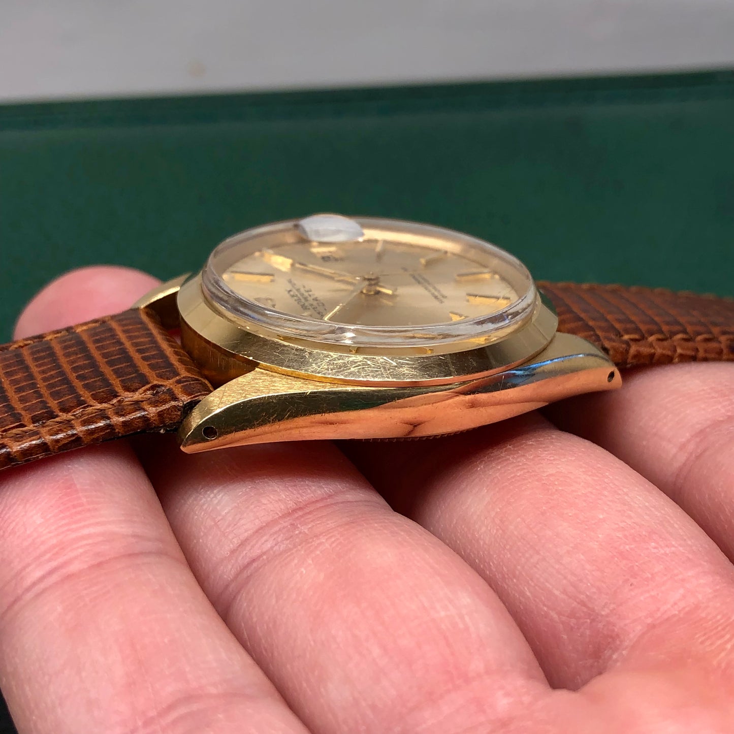 1967 Rolex Date 1503 18K Yellow Gold Oyster Perpetual Wristwatch Unpolished - Hashtag Watch Company