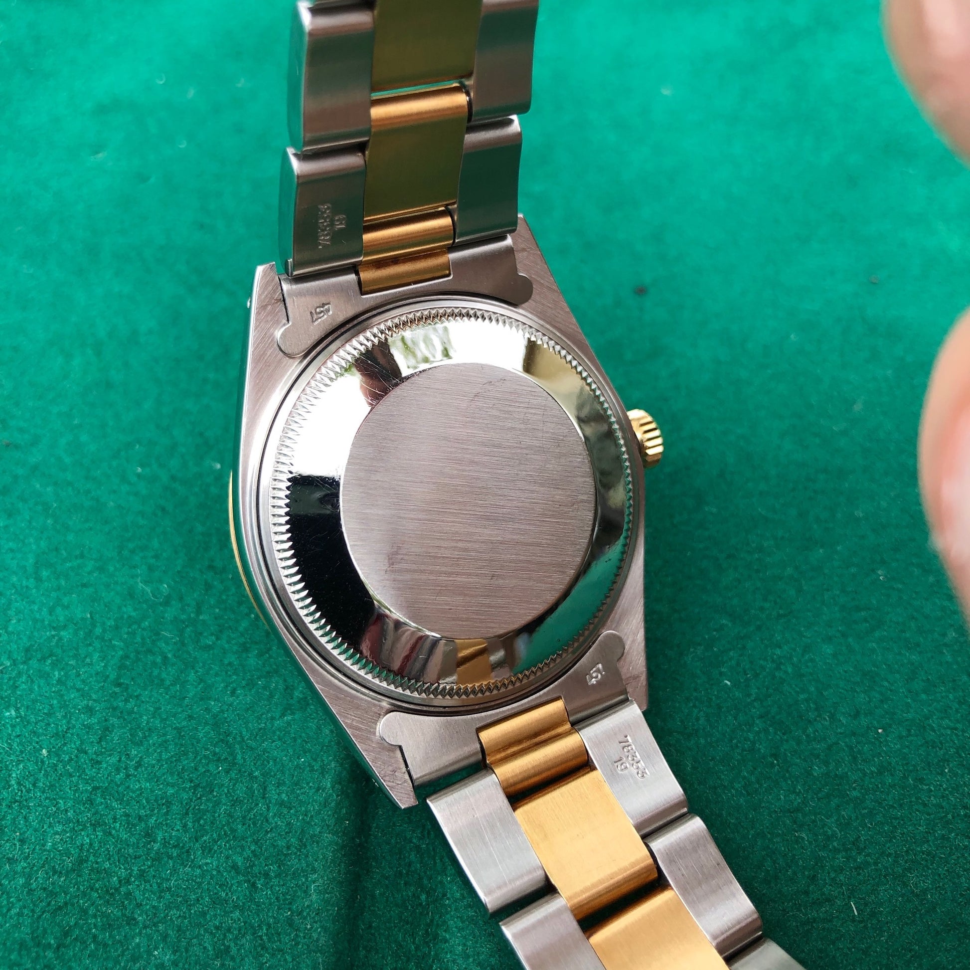 Vintage Rolex Date 15003 Two Tone Oyster Champagne Stick Automatic Wristwatch Circa 1987 - Hashtag Watch Company