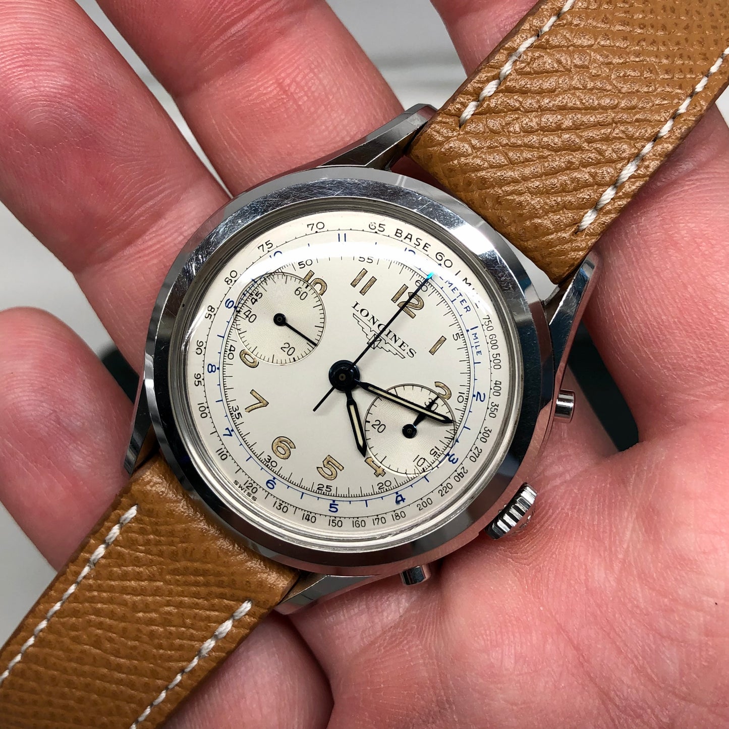 1963 Longines 6592 Stainless Steel 30CH Chronograph Vintage Unpolished Wristwatch - Hashtag Watch Company