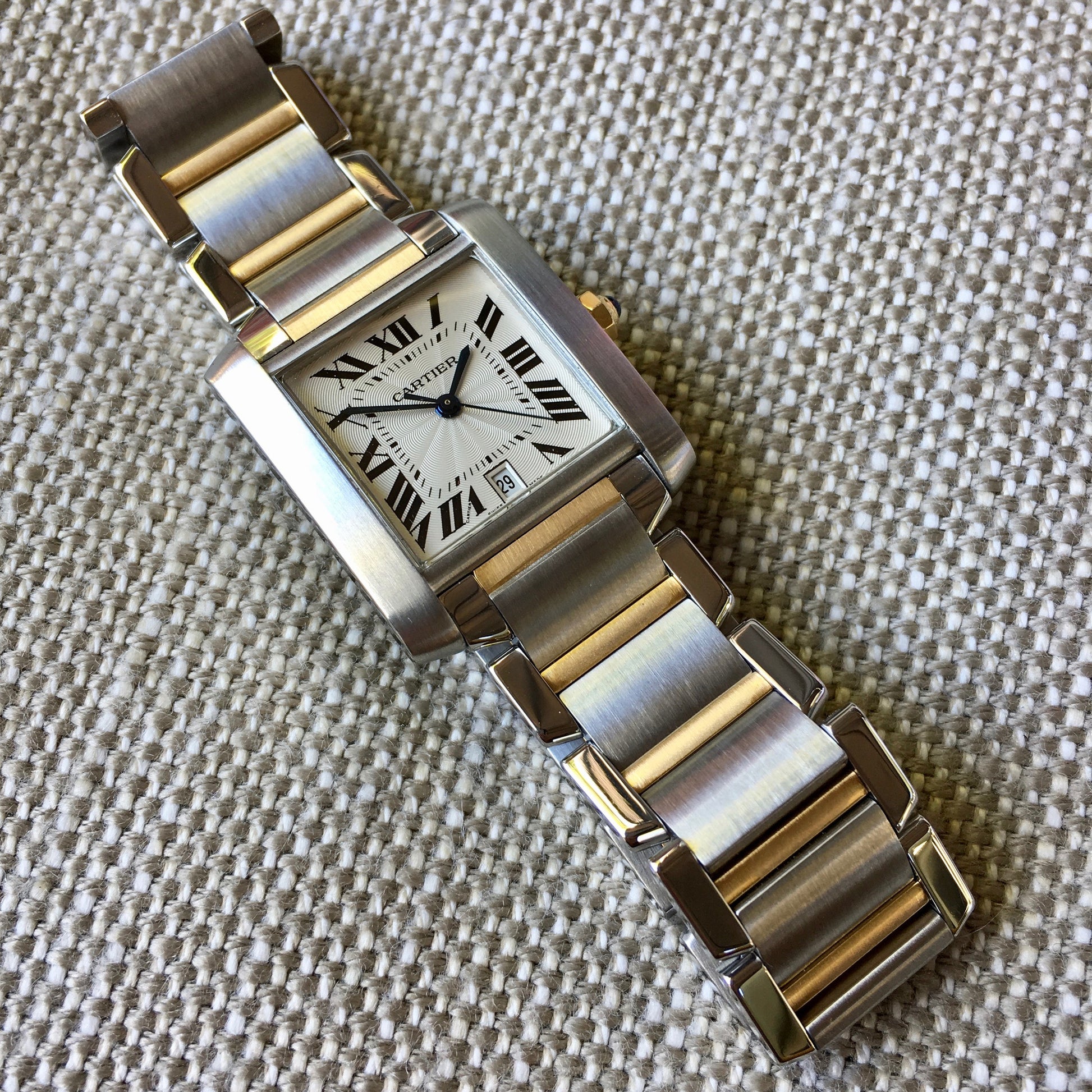 SALE] Cartier Tank Française automatic ref 2302 - steel & gold - all  original w bracelet - 2000's : r/kabaclyde