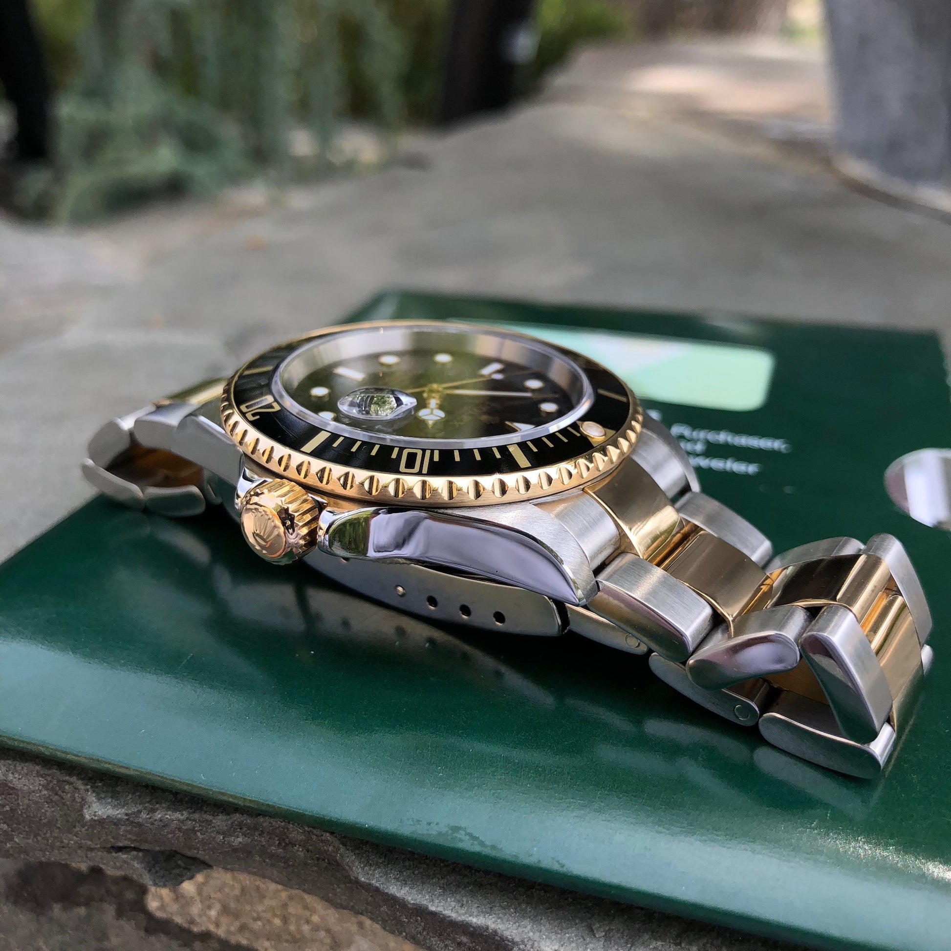 2006 Rolex Submariner 16613 Two Tone Black Steel 18K Gold